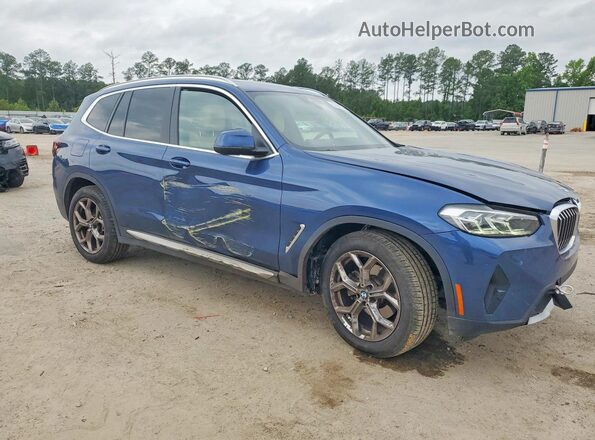 5UX53DP08N9K66815 2022 BMW X3 Синий Передняя правая четверть