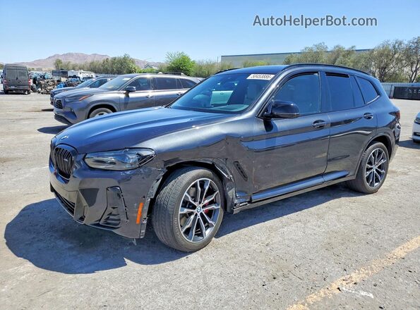5UX83DP04N9N17407 2022 BMW X3 Черный Передняя левая четверть