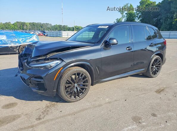 5UXCR4C07N9J39596 2022 BMW X5 Black Առջևի ձախ երեք քառորդ տեսարան
