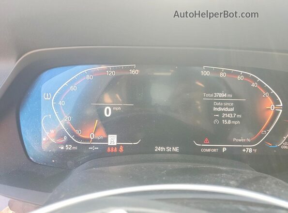 5UXCR6C01N9J47883 2022 BMW X5 Black Вид щитка приладів