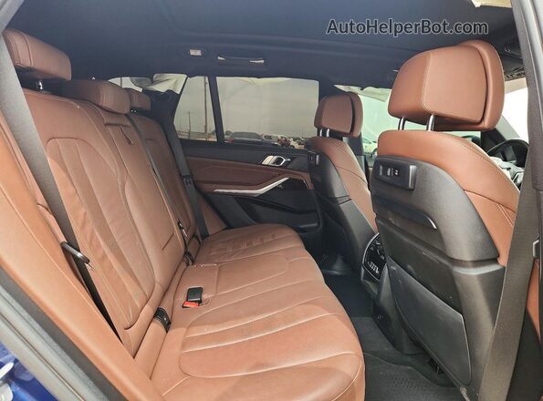 5UXCR6C07L9B15911 2020 BMW X5 Blue Widok wnętrza z tyłu