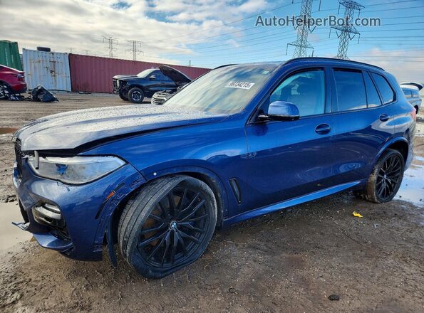 5UXCR6C09L9C77345 2020 BMW X5 Синий Передняя левая четверть