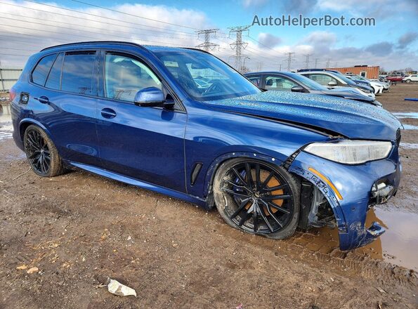 5UXCR6C09L9C77345 2020 BMW X5 Синий Передняя правая четверть