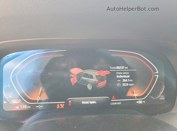 5UXCW2C07M9G50529 2021 BMW X7 Black Instrument cluster view