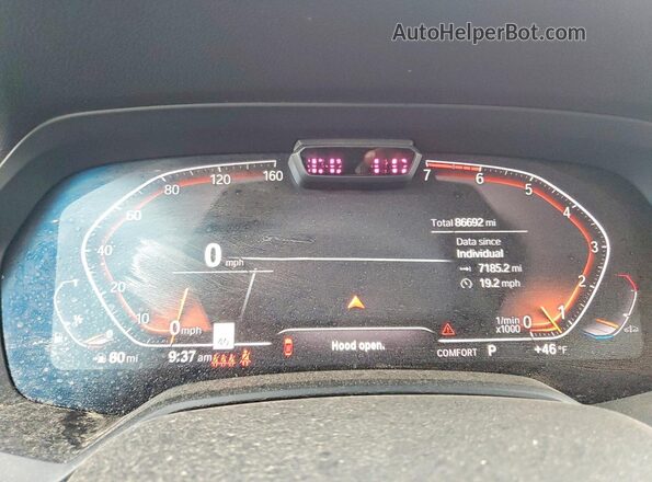 5UXCX4C56KLS37129 2019 BMW X7 Blue Widok zestawu wskaźników