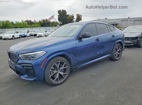 5UXCY6C03N9M72120 2022 BMW X6 Синий Передняя левая четверть