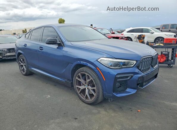 5UXCY6C03N9M72120 2022 BMW X6 Синий Передняя правая четверть