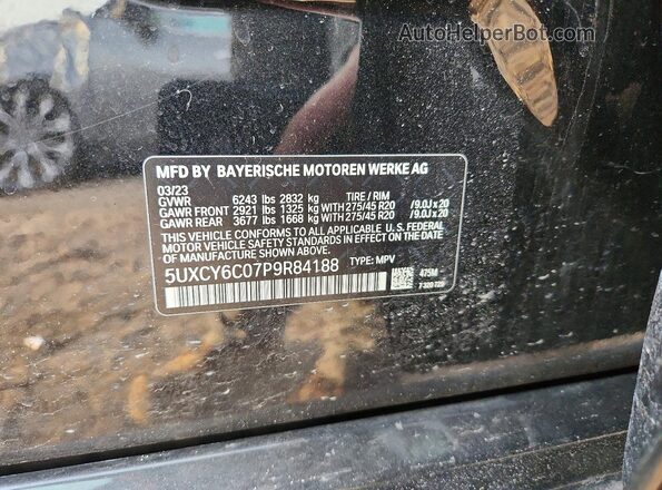 5UXCY6C07P9R84188 2023 BMW X6 Черный Вид подкапотного пространства