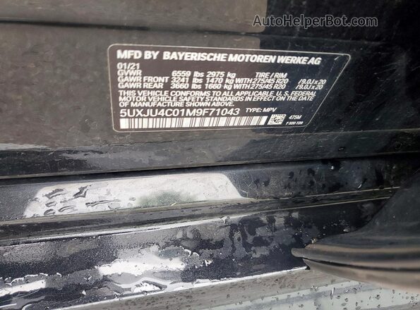 5UXJU4C01M9F71043 2021 BMW X5 Черный Вид наклейки с VIN-кодом
