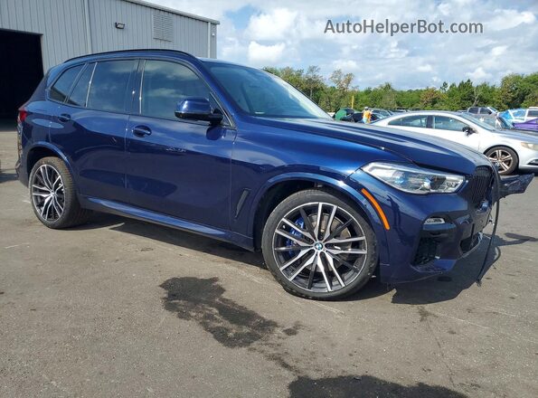 5UXJU4C09L9D33200 2020 BMW X5 Blue Delantero derecho