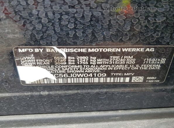 5UXKT0C56J0W04109 2018 BMW X5 Черный Панорамный вид салона 360°