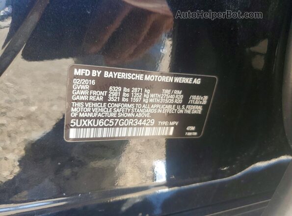5UXKU6C57G0R34429 2016 BMW X6 Черный Вид наклейки с VIN-кодом