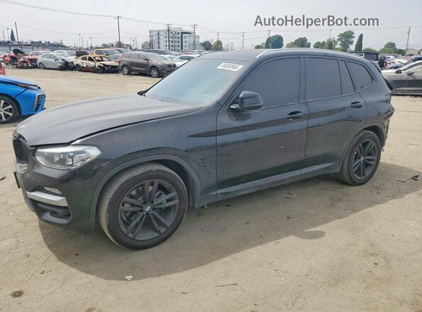 5UXTR7C52KLE94075 2019 BMW X3 Черный Передняя левая четверть