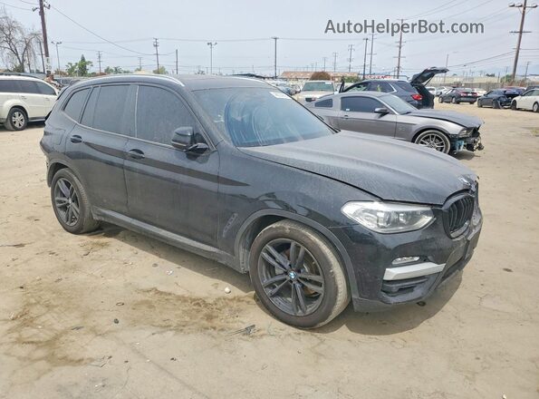 5UXTR7C52KLE94075 2019 BMW X3 Черный Передняя правая четверть