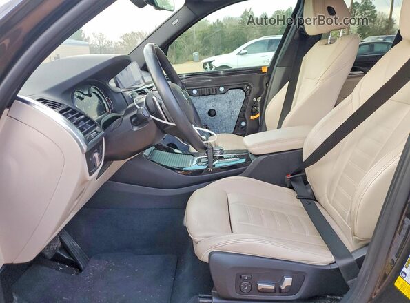 5UXTR7C56KLR44422 2019 BMW X3 Gray Vista interior delantera