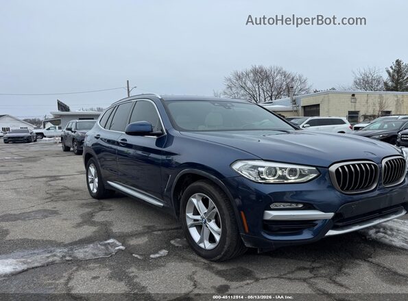 5UXTR7C5XKLF30580 2019 BMW X3 Blue Передня права чверть