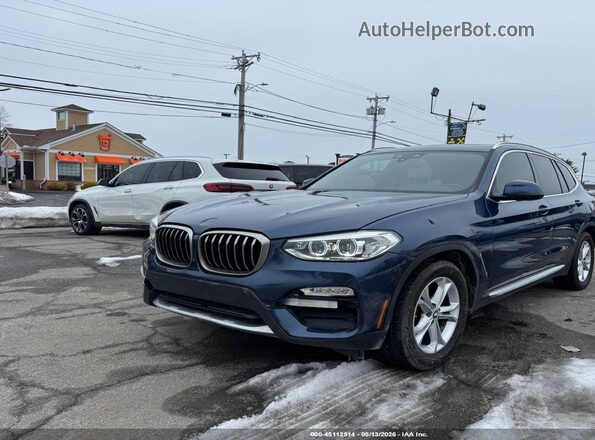 5UXTR7C5XKLF30580 2019 BMW X3 Blue Передня ліва чверть