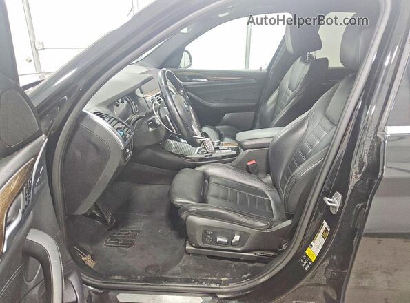 5UXTR9C52KLP89475 2019 BMW X3 Black წინა სალონის ხედი