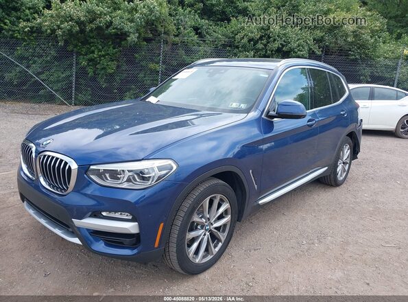 5UXTR9C59JLD72081 2018 BMW X3 Синий Передняя левая четверть