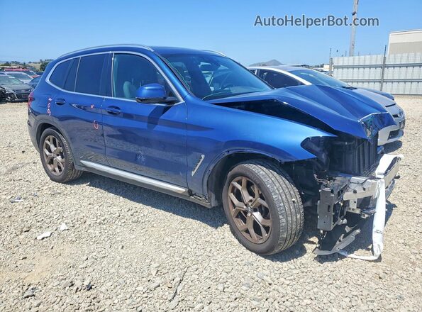 5UXTS1C03M9H64341 2021 BMW X3 Синий Передняя правая четверть