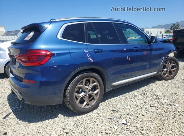 5UXTS1C03M9H64341 2021 BMW X3 Синий Задняя правая четверть