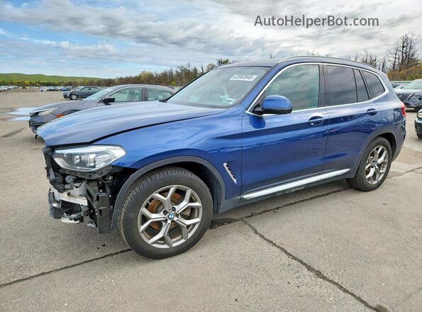 5UXTY3C02L9C73719 2020 BMW X3 Blue Przód lewy