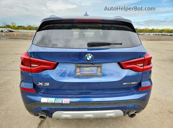5UXTY3C02L9C73719 2020 BMW X3 Blue Widok z tyłu
