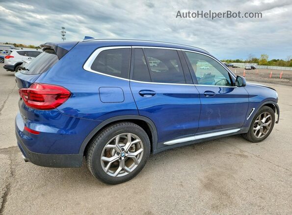 5UXTY3C02L9C73719 2020 BMW X3 Blue Tył prawy