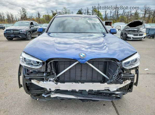 5UXTY3C02L9C73719 2020 BMW X3 Blue Widok z przodu