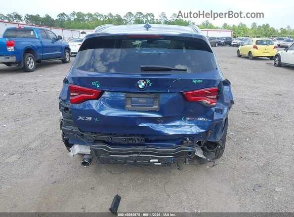 5UXTY3C08M9G72152 2021 BMW X3 Blue Вид спереду