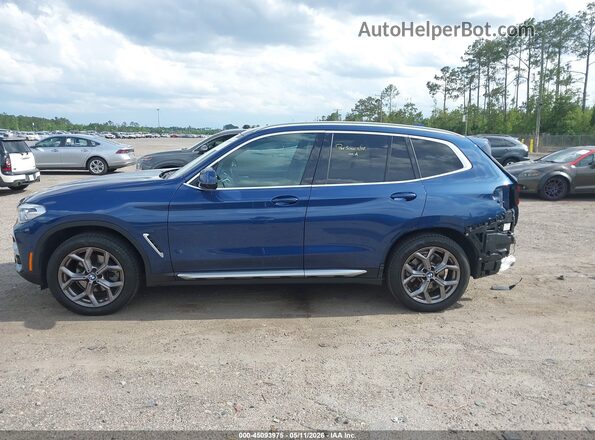 5UXTY3C08M9G72152 2021 BMW X3 Blue Панорамний вид салону 360°