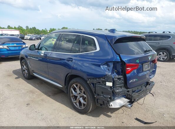 5UXTY3C08M9G72152 2021 BMW X3 Blue Задня ліва чверть