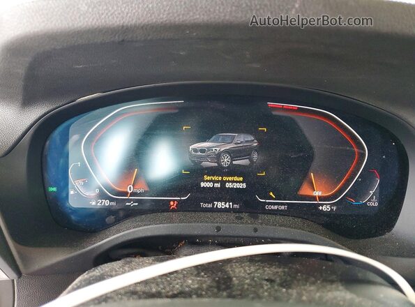 5UXTY3C0XLLU69696 2020 BMW X3 Black Вид щитка приладів