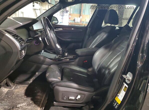 5UXTY5C00M9E39636 2021 BMW X3 Black წინა სალონის ხედი