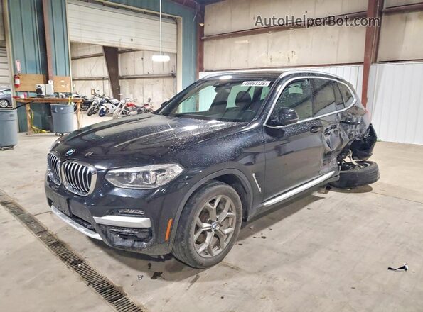 5UXTY5C00M9E39636 2021 BMW X3 Black წინა მარცხენა ხედი სამი მეოთხედიდან