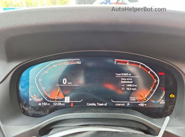 5UXTY5C01M9G36606 2021 BMW X3 Blue Вид щитка приладів