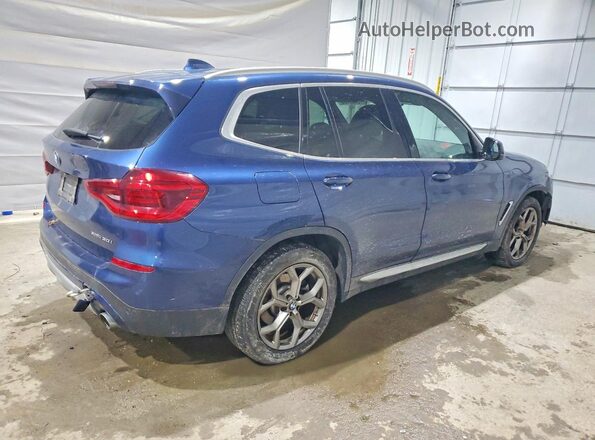 5UXTY5C01M9G36606 2021 BMW X3 Blue Задня права чверть