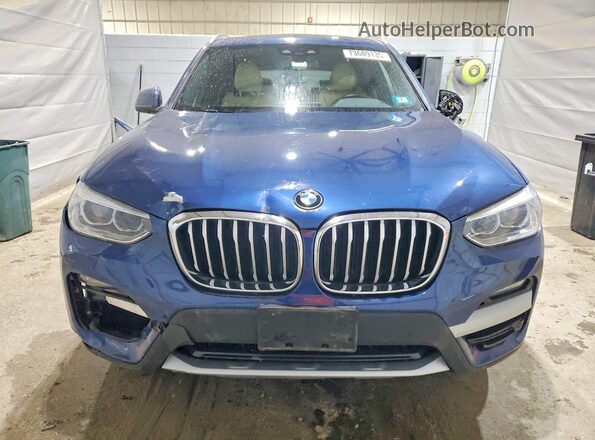 5UXTY5C01M9G36606 2021 BMW X3 Blue Вид спереду