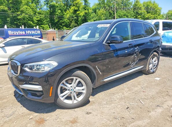 5UXTY5C03L9B91784 2020 BMW X3 Black Vista tres cuartos delantera izquierda
