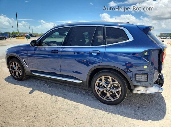 5UXTY5C03M9H92484 2021 BMW X3 Синий Задняя левая четверть