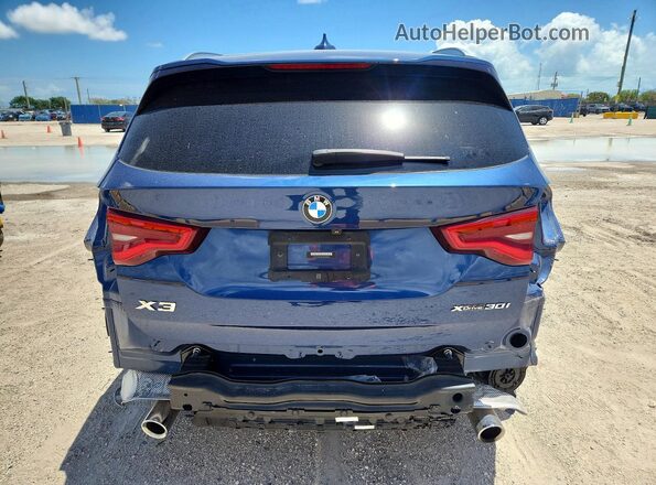 5UXTY5C03M9H92484 2021 BMW X3 Синий Вид сзади