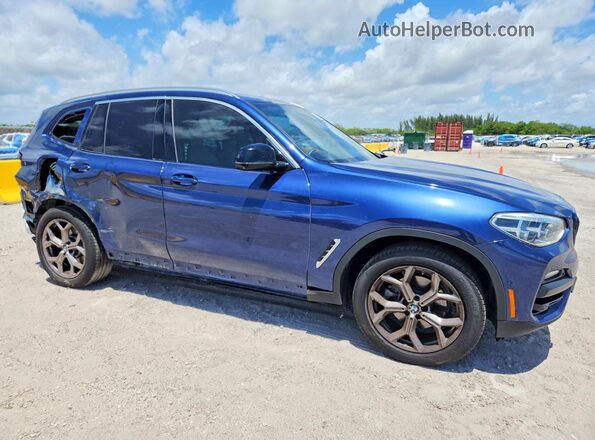 5UXTY5C03M9H92484 2021 BMW X3 Синий Передняя правая четверть