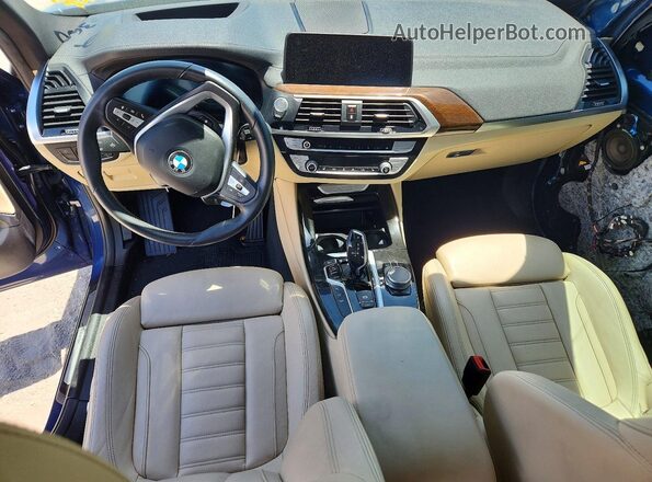 5UXTY5C03M9H92484 2021 BMW X3 Синий Вид панели приборов