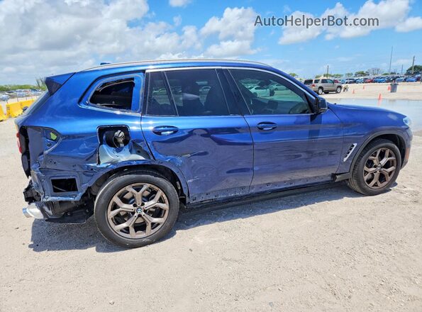 5UXTY5C03M9H92484 2021 BMW X3 Синий Задняя правая четверть