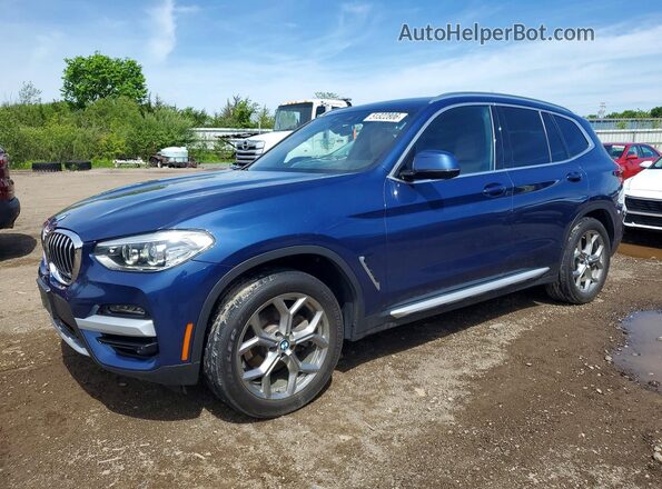 5UXTY5C07L9C96831 2020 BMW X3 Синий Передняя левая четверть