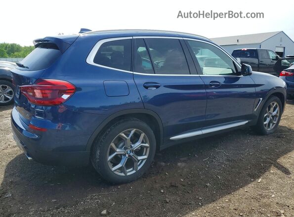 5UXTY5C07L9C96831 2020 BMW X3 Синий Задняя правая четверть