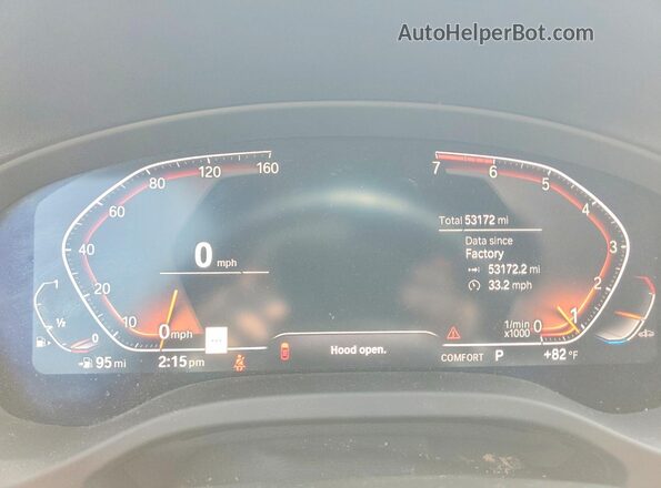 5UXTY5C07M9G01245 2021 BMW X3 Белый Вид щитка приборов