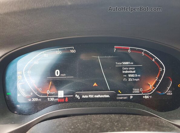 5UXTY5C09M9G46199 2021 BMW X3 Черный Вид щитка приборов