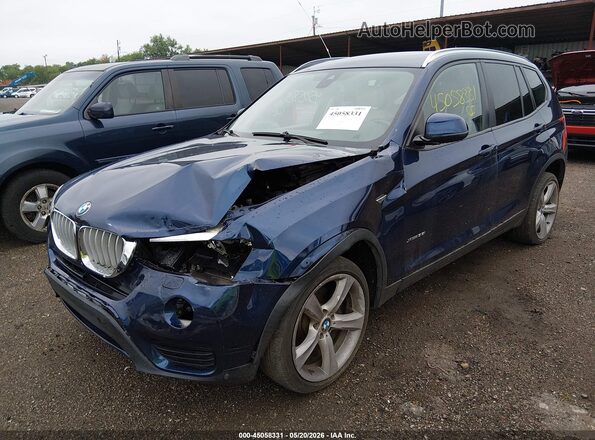 5UXWX7C30H0U43621 2017 BMW X3 Синий Передняя левая четверть