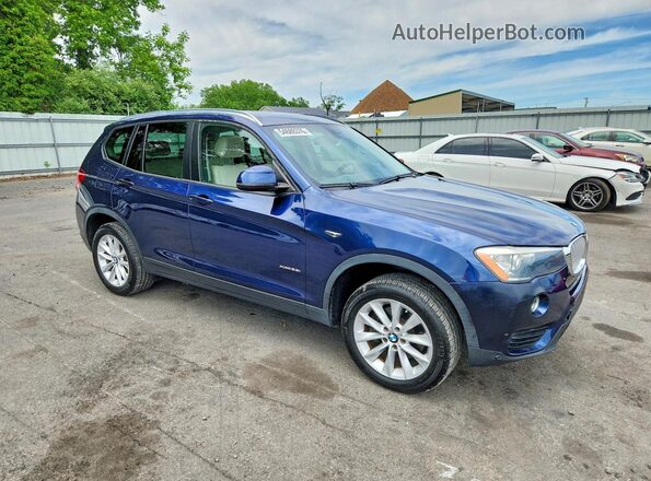 5UXWX9C51H0D96504 2017 BMW X3 Синий Передняя правая четверть
